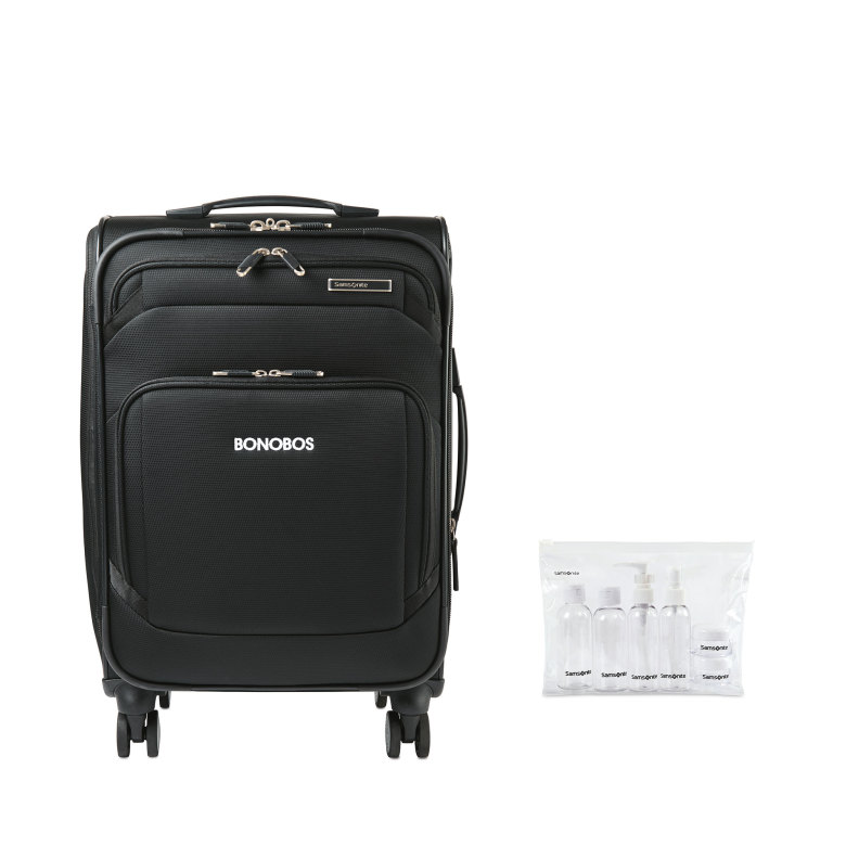Samsonite Ascentra Carryon Spinner and 6 Piece Travel Bottle Set
